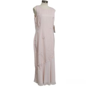 Plaza South pink linen blend beaded sheath Size 12